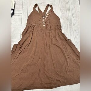 Vintage Brown Halter babydoll top/Dress